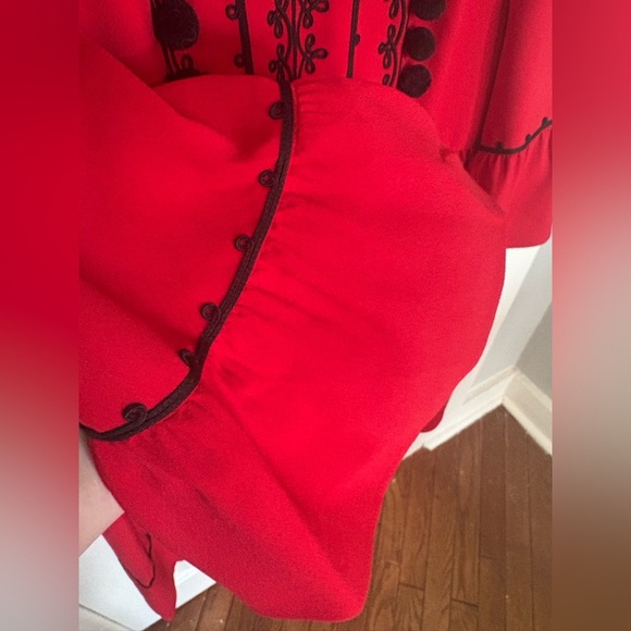 Kate Spade Red & Black Pom Pom Dress – Size 16 – Festive Cocktail Flair - Picture 6 of 12